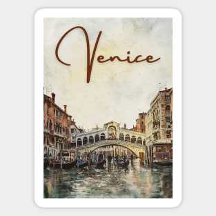 Venice Grand Canal Watercolor Painting – Romantic Italy Wall Art Sticker